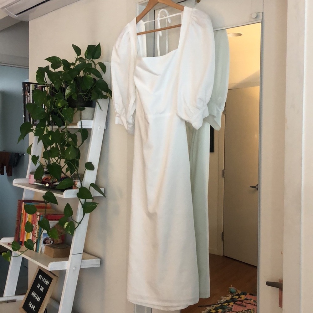 Siempre Blanco Dress - Long Puff Sleeve